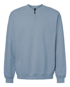 Gildan 12465, Sf008 Unisex Softstyle Midweight Quarter-zip Sweatshirt, Stone Blue