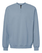Gildan SF008, Unisex Softstyle Midweight Quarter-zip Sweatshirt, Stone Blue