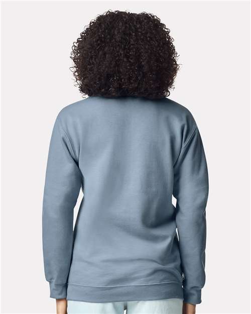 Gildan 12465, Sf008 Unisex Softstyle Midweight Quarter-zip Sweatshirt, Stone Blue
