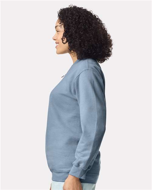Gildan 12465, Sf008 Unisex Softstyle Midweight Quarter-zip Sweatshirt, Stone Blue