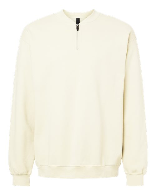 Gildan SF008, Unisex Softstyle Midweight Quarter-zip Sweatshirt, Off White
