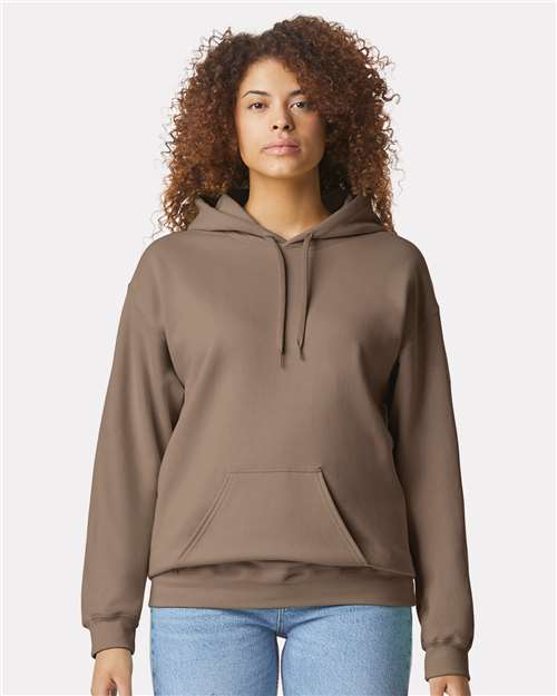 Gildan 9352, Sf500 Unisex Softstyle Midweight Hooded Sweatshirt, Brown Savana