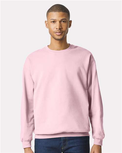 Gildan 9351, Sf000 Unisex Softstyle Midweight Crewneck Sweatshirt, Light Pink