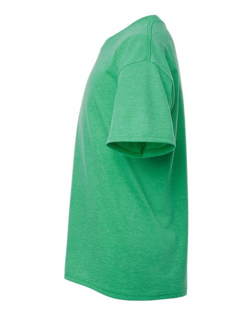 Gildan 64000B, Youth Softstyle T-shirt, Heather Irish Green