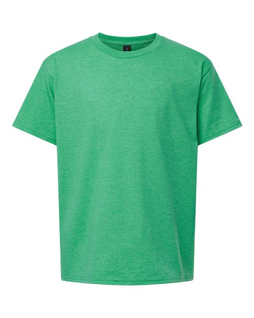 Gildan 11194, 64000b Youth Softstyle T-shirt, Heather Irish Green