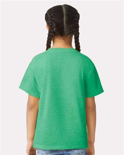 Gildan 11194, 64000b Youth Softstyle T-shirt, Heather Irish Green