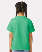 Gildan 11194, 64000b Youth Softstyle T-shirt, Heather Irish Green