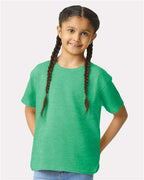 Gildan 64000B, Youth Softstyle T-shirt, Heather Irish Green
