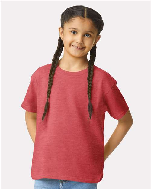 Gildan 11194, 64000b Youth Softstyle T-shirt, Heather Red