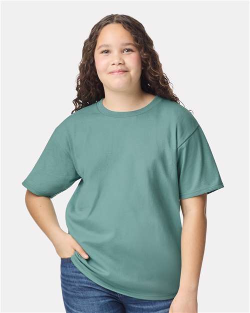 Gildan 543, 5000b Youth Heavy Cotton T-shirt, Aquatic