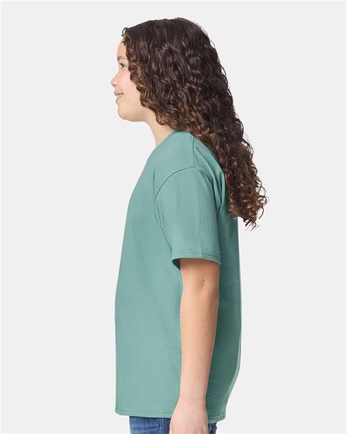 Gildan 5000B, Youth Heavy Cotton T-shirt, Aquatic