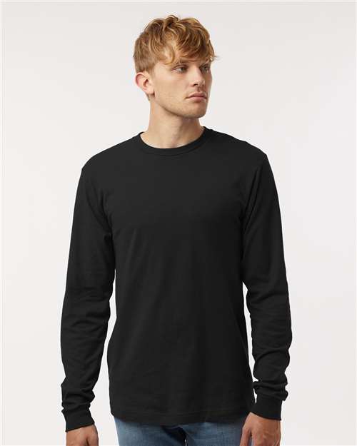 M&O 4501, Fine Jersey Long Sleeve T-shirt, Fine Black