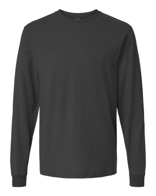 M&O 4501, Fine Jersey Long Sleeve T-shirt, Fine Charcoal