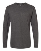 M&O 4501, Fine Jersey Long Sleeve T-shirt, Heather Charcoal