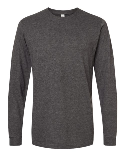 M&O 4501, Fine Jersey Long Sleeve T-shirt, Heather Charcoal