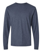 M&O 4501, Fine Jersey Long Sleeve T-shirt, Heather Navy