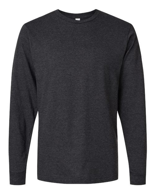 M&O 4501, Fine Jersey Long Sleeve T-shirt, Heather Graphite