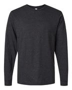 M&O 4501, Fine Jersey Long Sleeve T-shirt, Heather Graphite