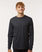 M&O 4501, Fine Jersey Long Sleeve T-shirt, Heather Graphite