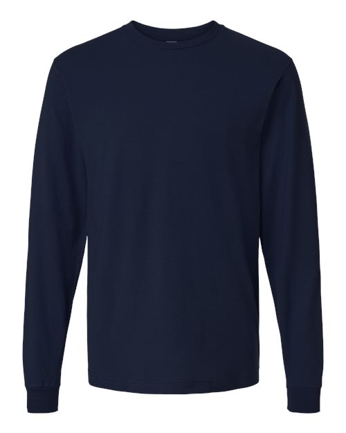 M&O 4501, Fine Jersey Long Sleeve T-shirt, Fine Navy