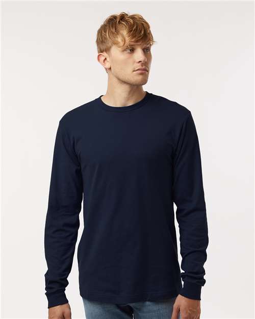 M&O 4501, Fine Jersey Long Sleeve T-shirt, Fine Navy