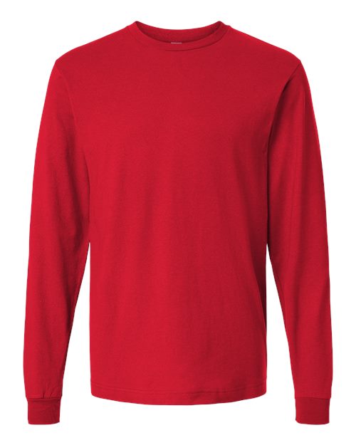 M&O 4501, Fine Jersey Long Sleeve T-shirt, Fine Red