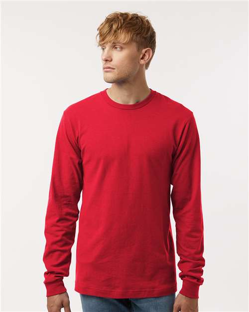 M&O 4501, Fine Jersey Long Sleeve T-shirt, Fine Red