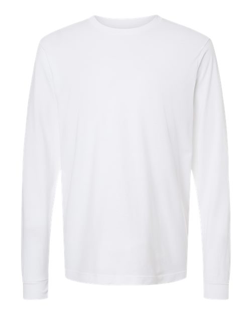 M&O 4501, Fine Jersey Long Sleeve T-shirt, Fine White