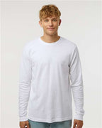 M&O 4501, Fine Jersey Long Sleeve T-shirt, Fine White