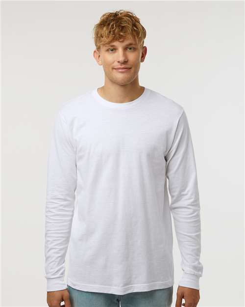 M&O 4501, Fine Jersey Long Sleeve T-shirt, Fine White