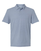 Adidas A702, Men's Blended Printed Polo, Blue Dawn Melange
