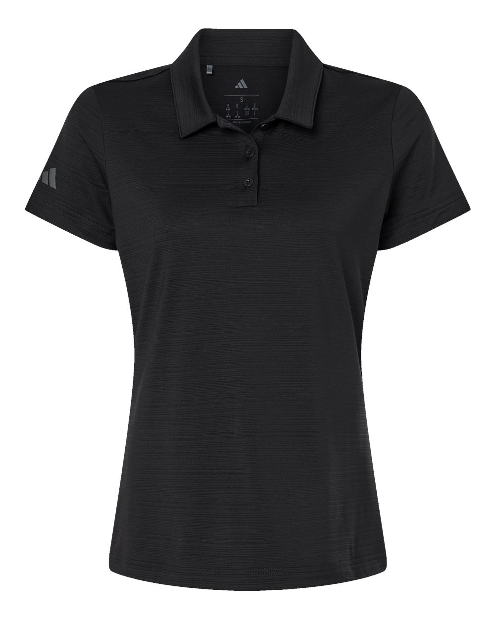 Adidas A707, Women's Textured Stripe Polo, Black