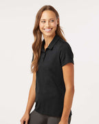 Adidas A707, Women's Textured Stripe Polo, Black