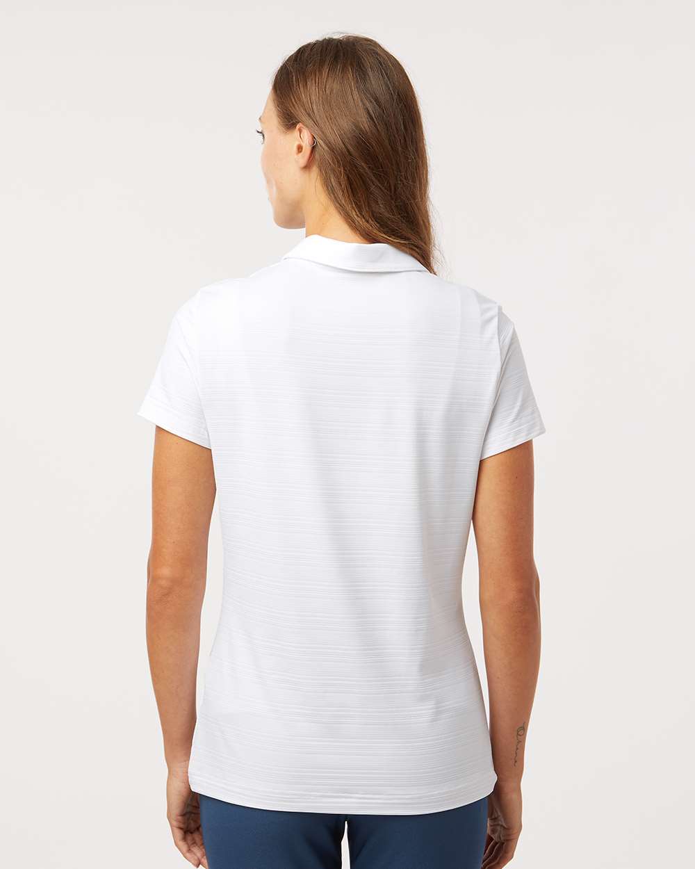 Adidas A707, Women's Textured Stripe Polo, White
