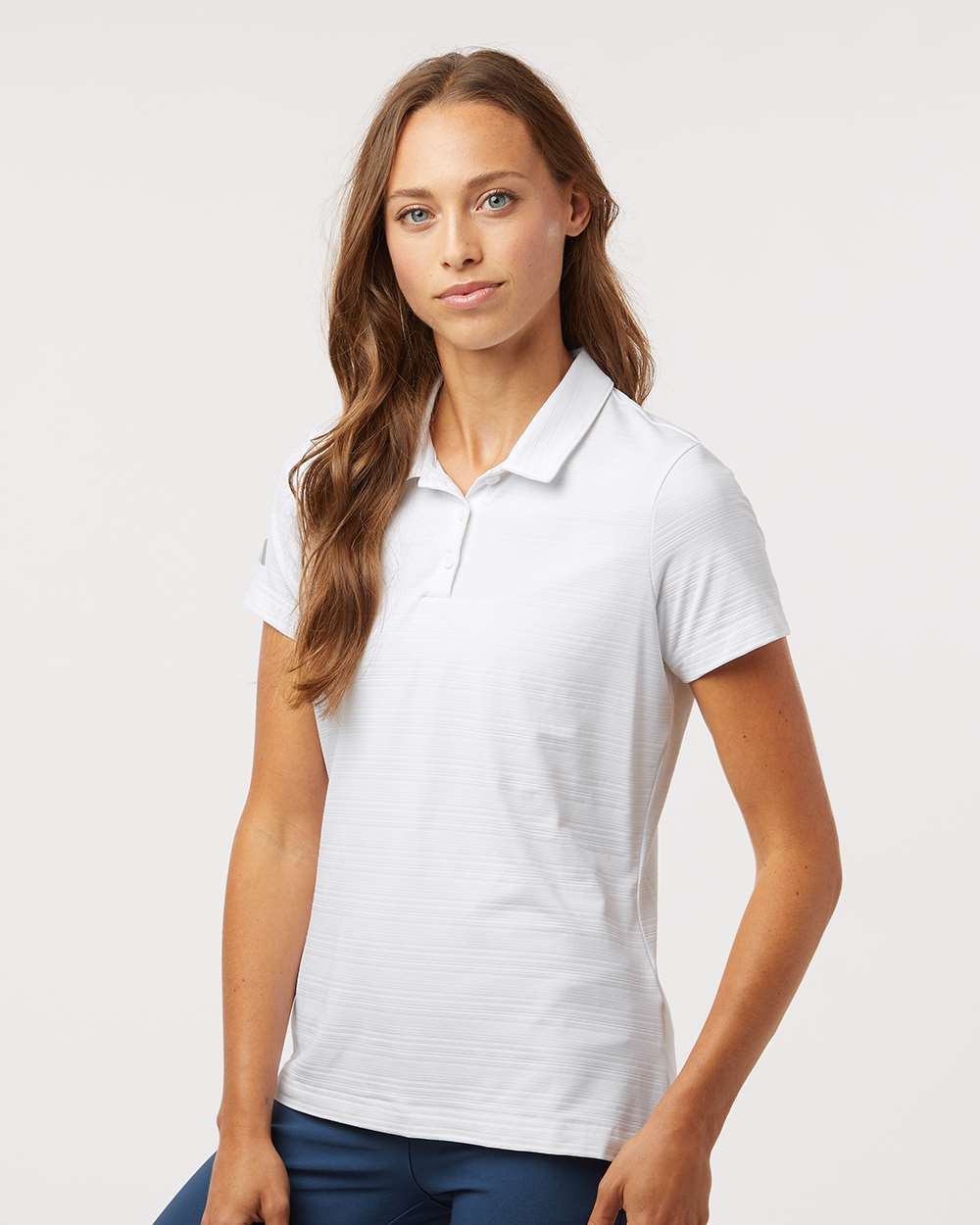 Adidas A707, Women's Textured Stripe Polo, White
