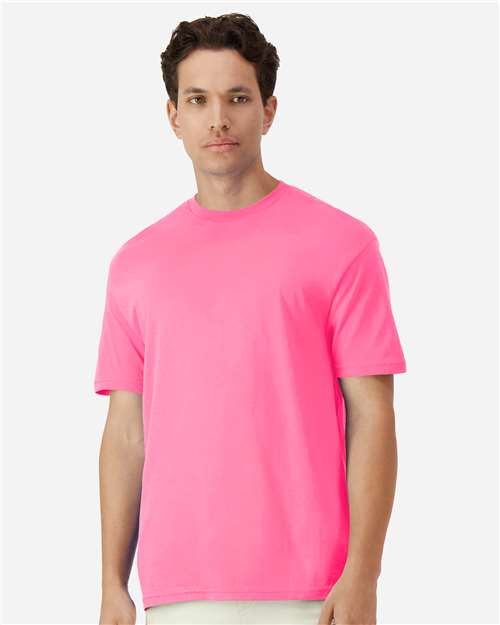 Gildan 12514, 3000 Unisex Light Cotton T-shirt, Safety Pink
