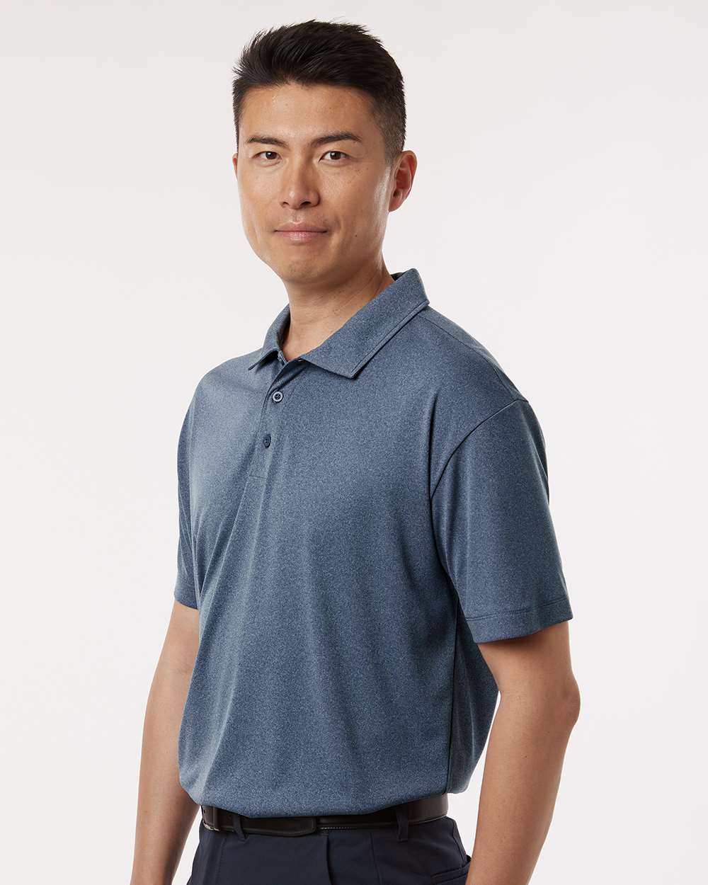 AllPro 41800, 12535 Men's Pro-lock Performance Polo, Heather Navy