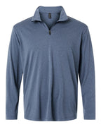 AllPro 41870, 12536 Men's Pro-lock Performance Quarter-zip Pullover, Heather Navy