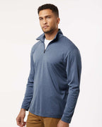 AllPro 41870, 12536 Men's Pro-lock Performance Quarter-zip Pullover, Heather Navy