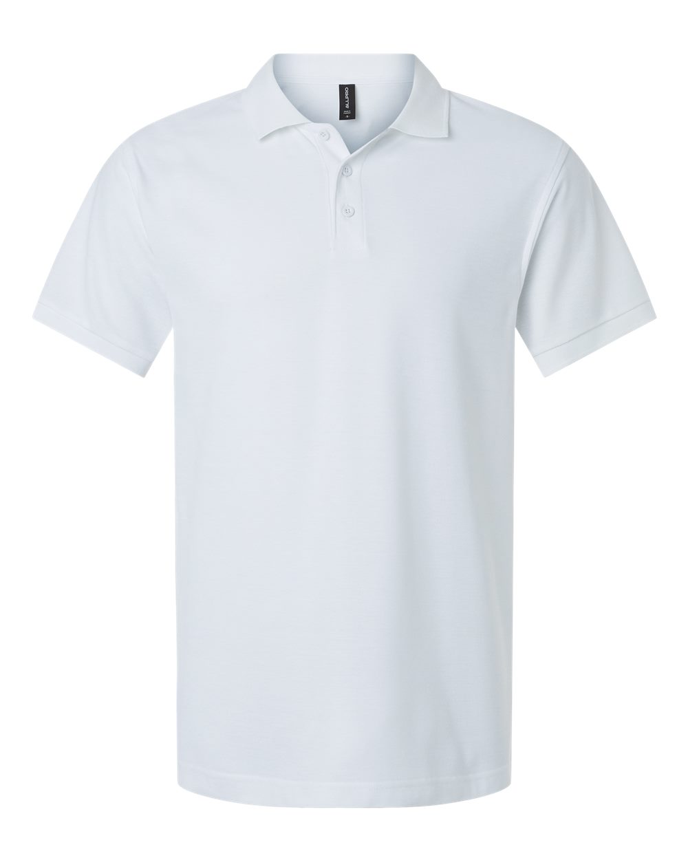 AllPro 62800, 12539 Men's Pique Polo, White