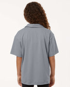 AllPro 41800Y, 12543 Youth Pro-lock Performance Polo, Heather Steel
