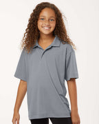 AllPro 41800Y, 12543 Youth Pro-lock Performance Polo, Heather Steel