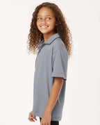 AllPro 41800Y, 12543 Youth Pro-lock Performance Polo, Heather Steel