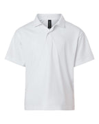 AllPro 41800Y, 12543 Youth Pro-lock Performance Polo, White