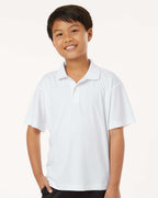 AllPro 41800Y, 12543 Youth Pro-lock Performance Polo, White