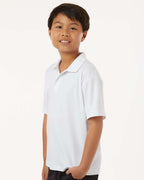 AllPro 41800Y, 12543 Youth Pro-lock Performance Polo, White