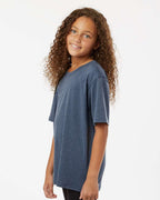 AllPro 48000Y, 12547 Youth Pro-lock Performance T-shirt, Heather Navy