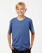 AllPro 48000Y, 12547 Youth Pro-lock Performance T-shirt, Heather Royal