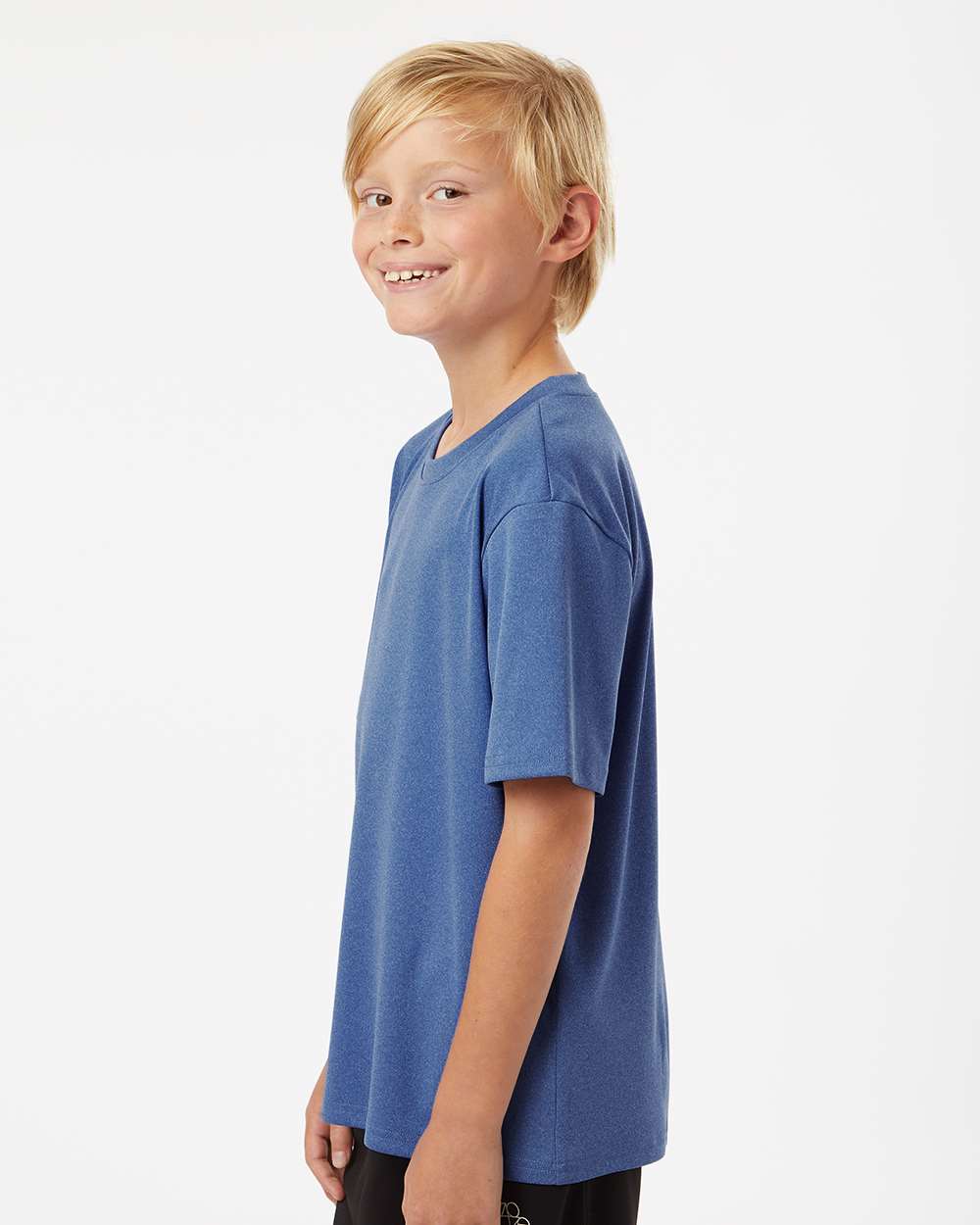 AllPro 48000Y, 12547 Youth Pro-lock Performance T-shirt, Heather Royal