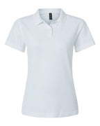 AllPro 62800L, 12549 Women's Pique Polo, White